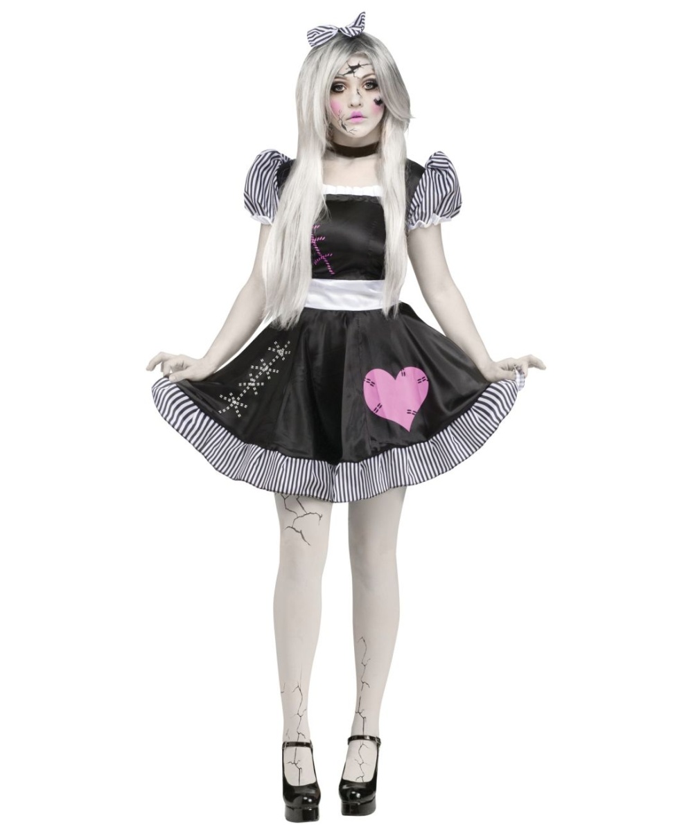  Womens Broken Lolita Doll Costume