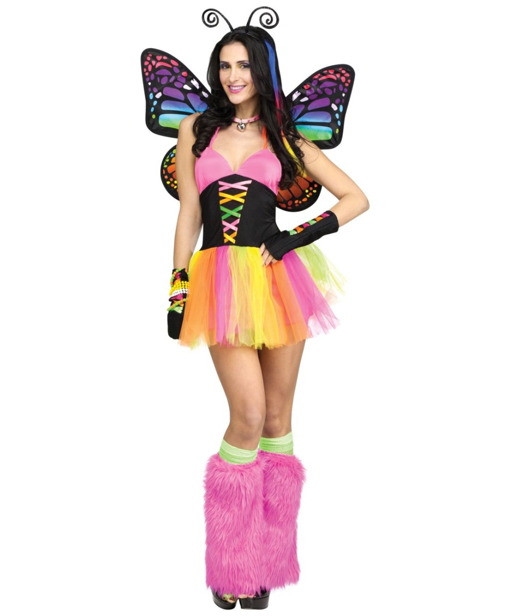  Womens Rainbow Butterfly Costume