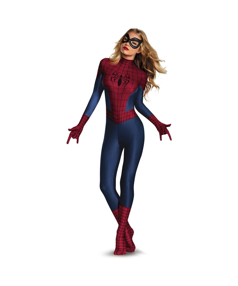 Ladies Spider Girl Superhero fancy dress costume Marvel Womens Outfit 