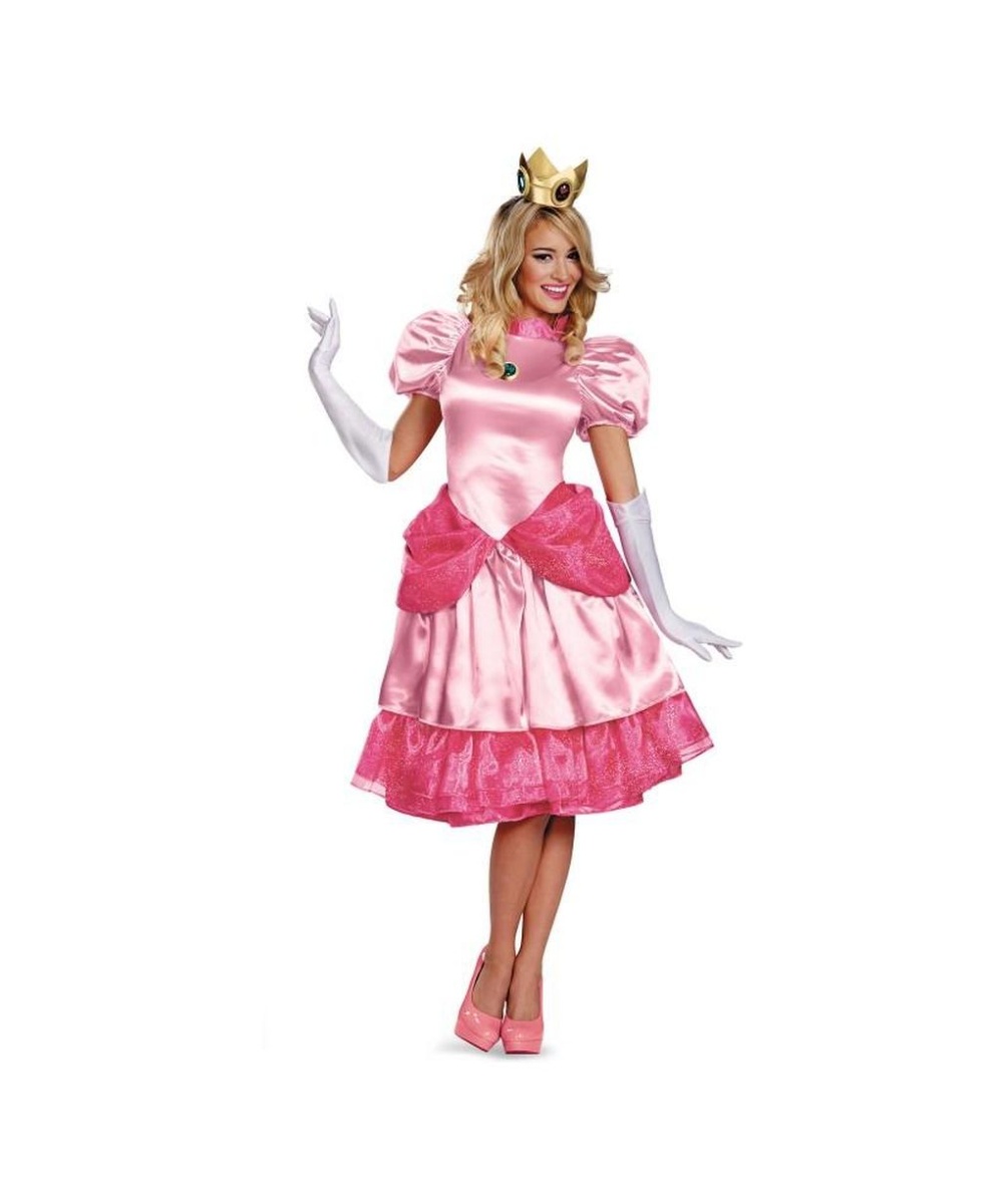  Womens Super Mario Princess Peach Costume