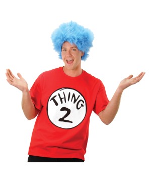 Cat in the Hat Thing 2 Shirt and Wig Costume Kit