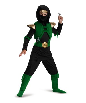 Reptile Green Ninja Master Boys Costume