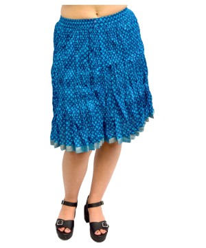  Blue Cotton Short Indian Skirt