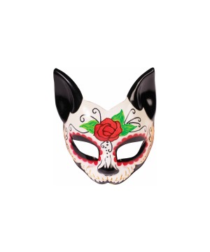 Day of the Dead Woman Cat Mask