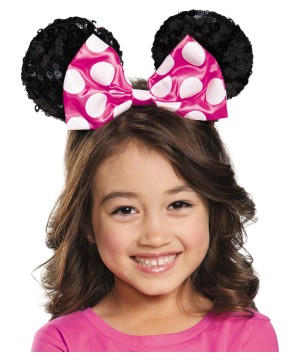 Pink Minnie Girls Sequin Ears