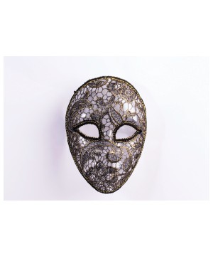 Day of the Dead Skeleton Lace Gold Mens Mask