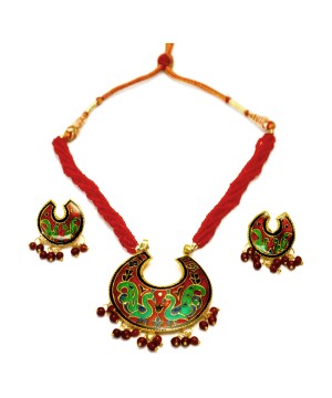 Half Moon With Peacocks Indian Jewelry Set