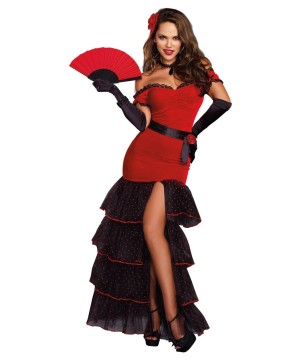 Spanish Flamenco Dancer Womens Costume