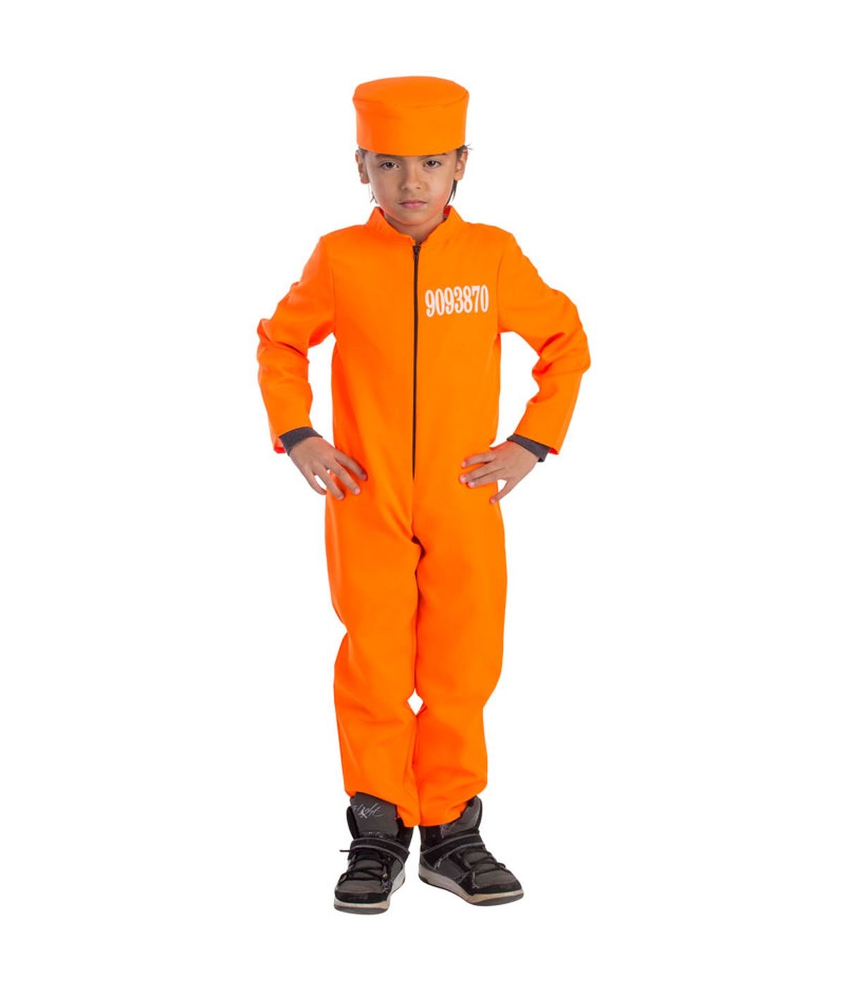  Boys Orange Jumpsuit Prisoner Costume