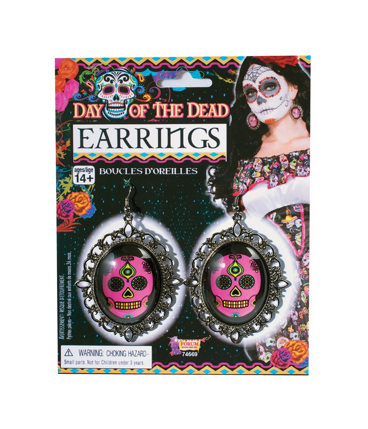 Day of the Dead Earrings Molded Skulls