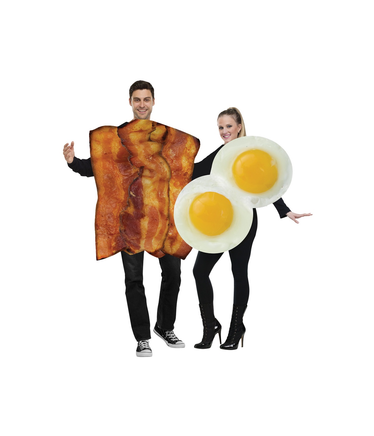 Adult Couples Bacon & Eggs Egg Funny Humorous Light Weight Food Costume Fast.