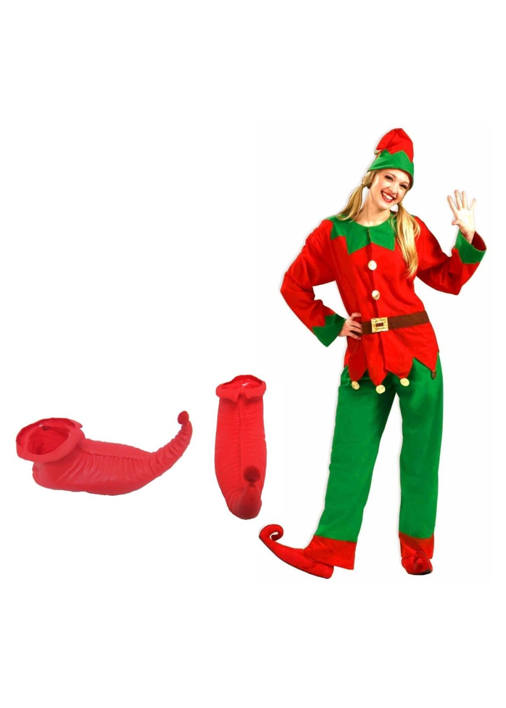  Elf Christmas Costume Shoes Set