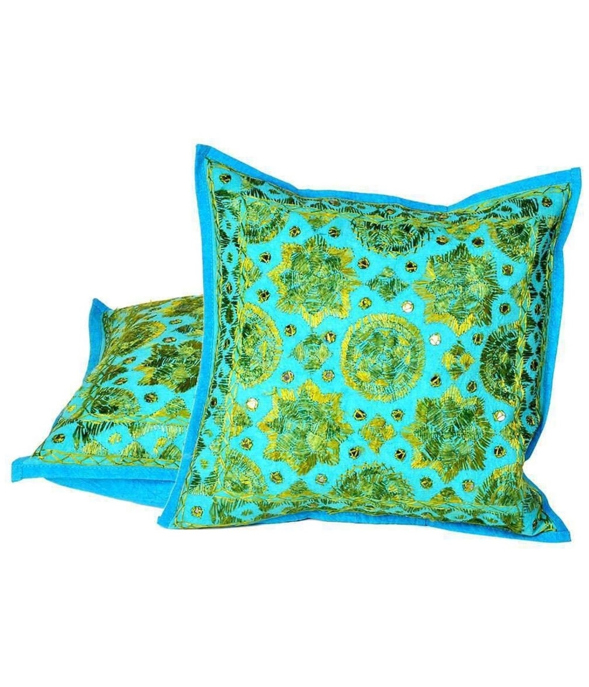  Embroidered Glass Work Cushion cover Set Pcs