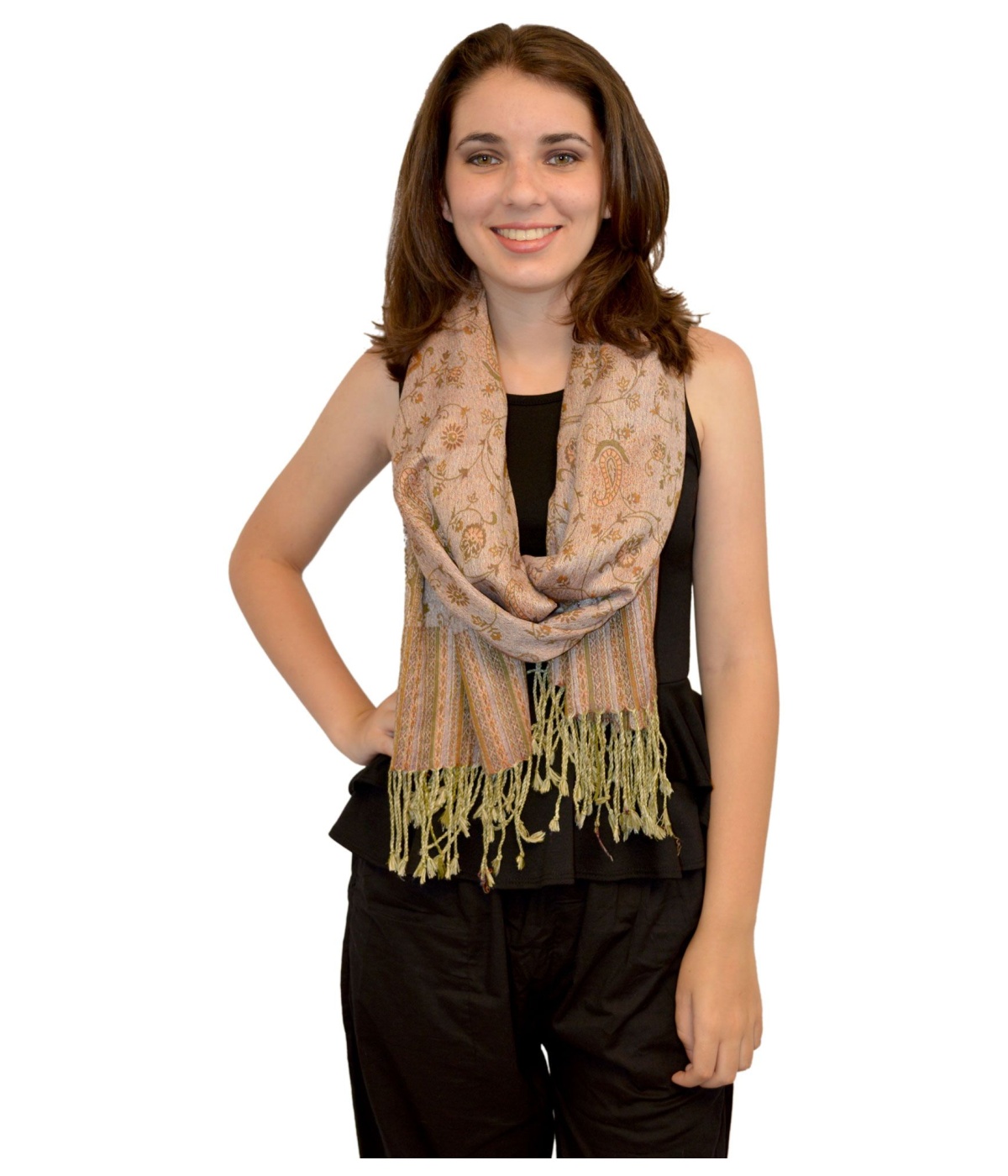  Embroidered Reversible Long Scarf Stole