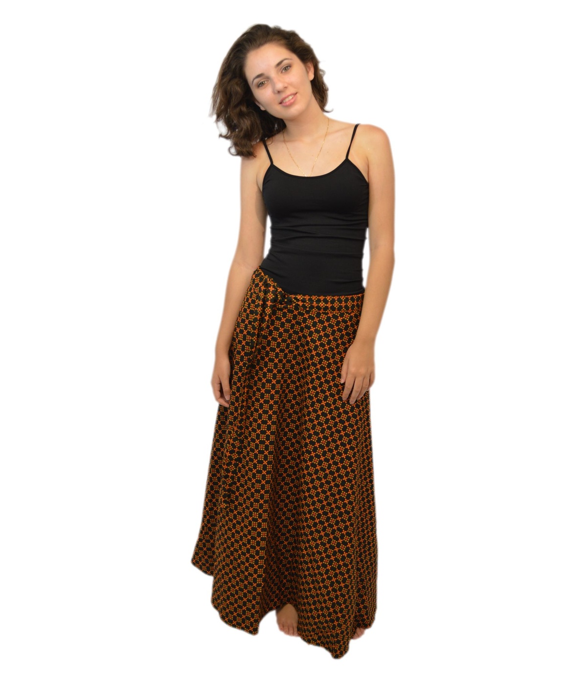  Fancy Black Wrap Around Indian Skirt