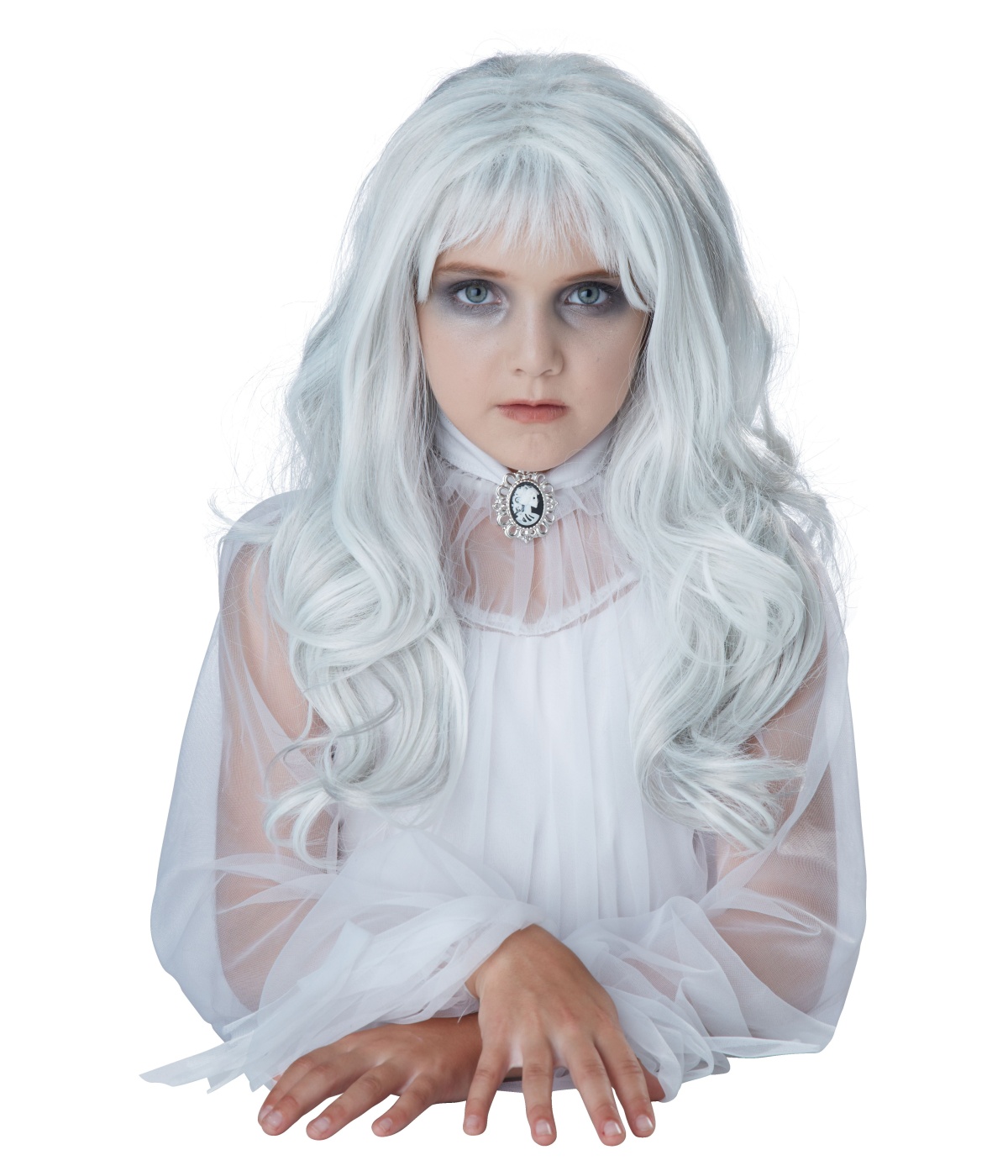  Girls Ghostly White Hair Wig