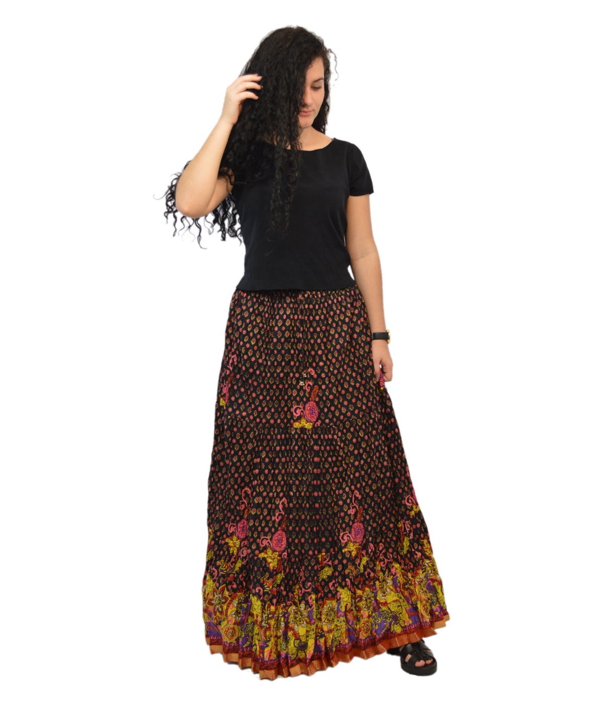  Indian Zari Cotton Long Skirt