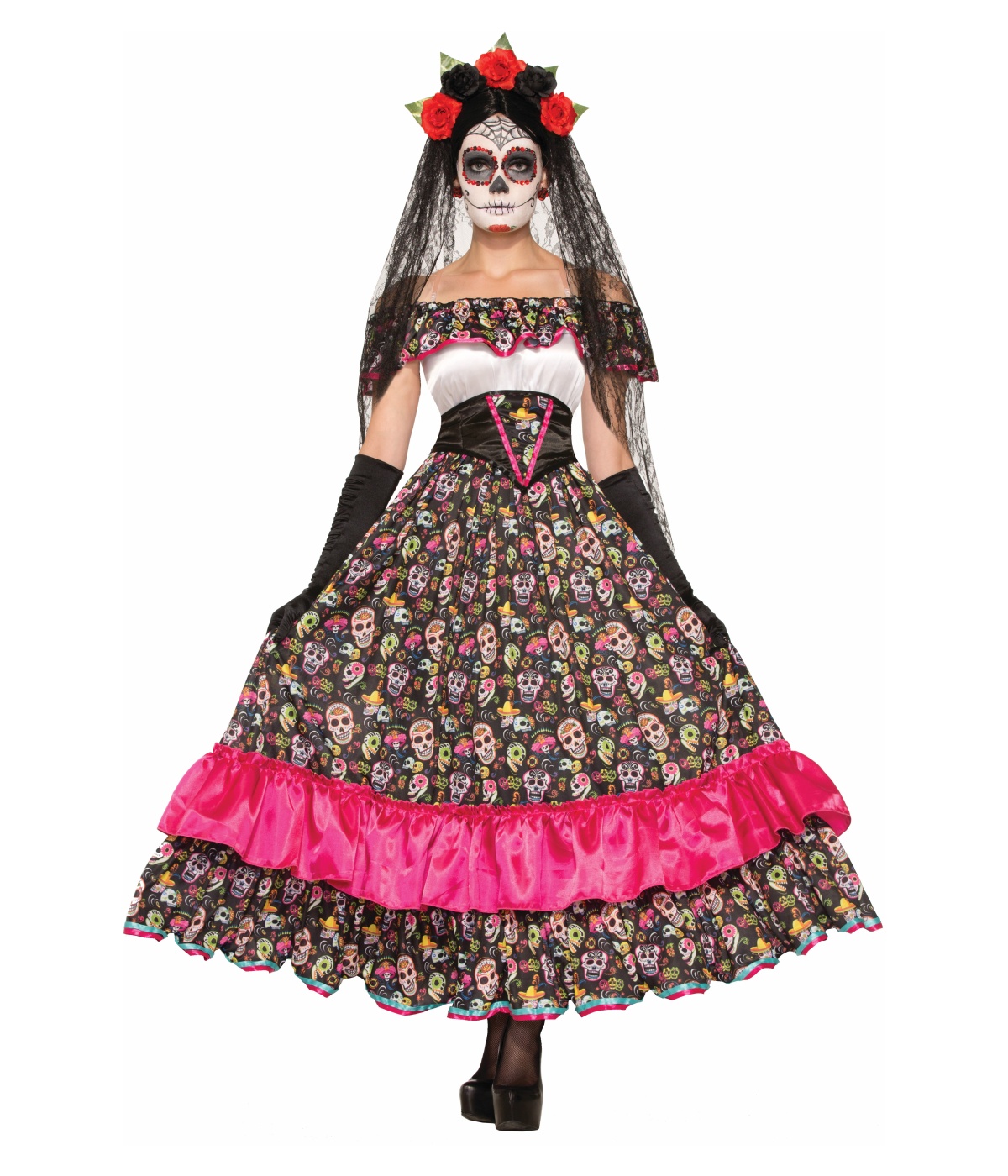 Celebrate Death Dia De Los Muertos Womens Dress - Scary Costumes