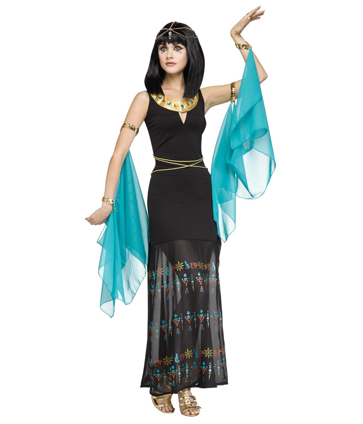  Womens Egyptian Hieroglyph Queen Costume