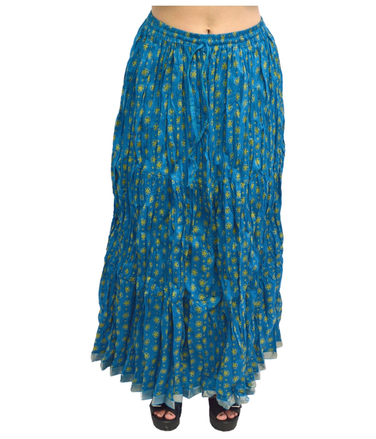  Womens Indian Cotton Turquoise Long Skirt