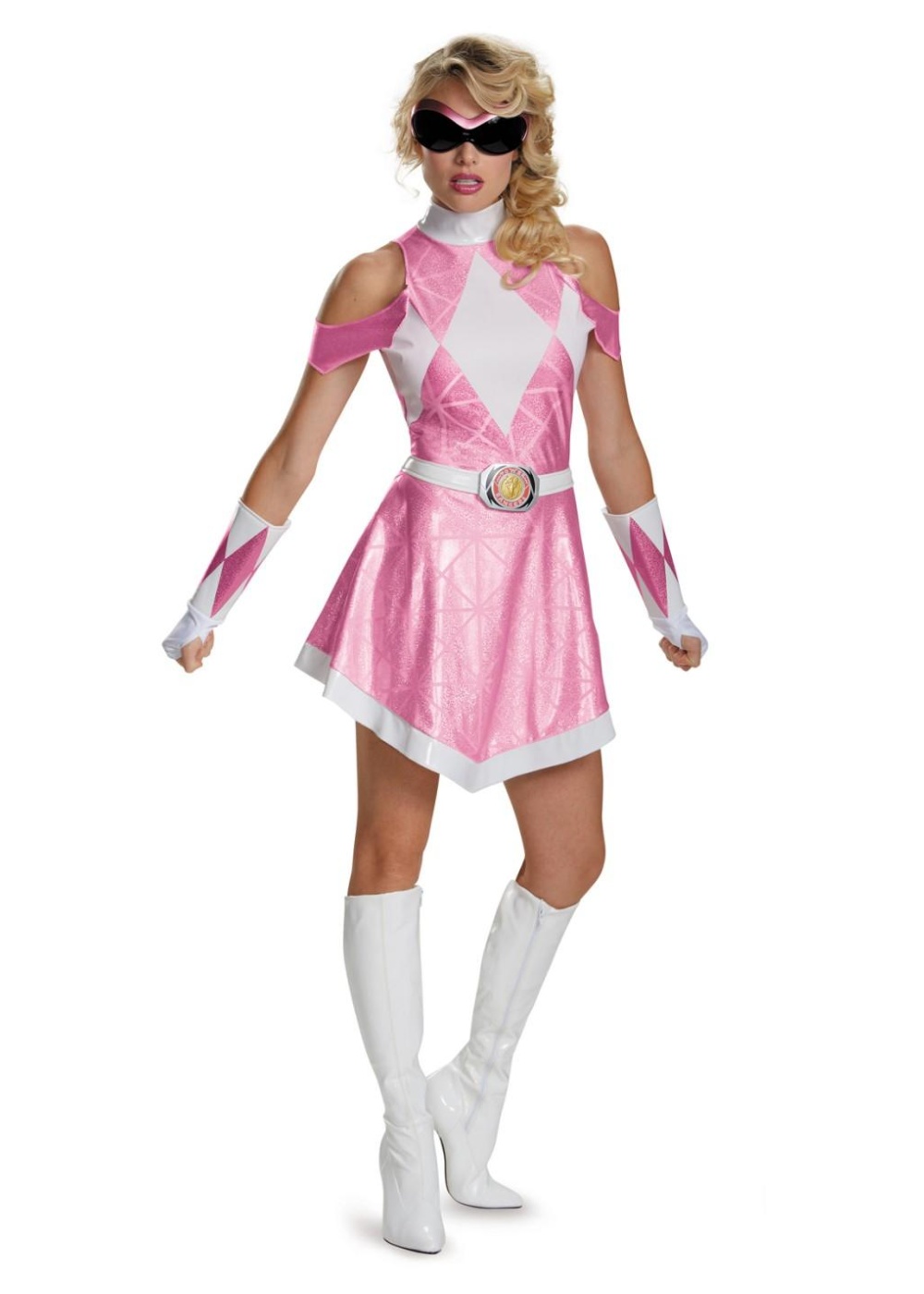 Mighty Morphin Pink Power Ranger Sassy Women Costume - Superhero Costumes