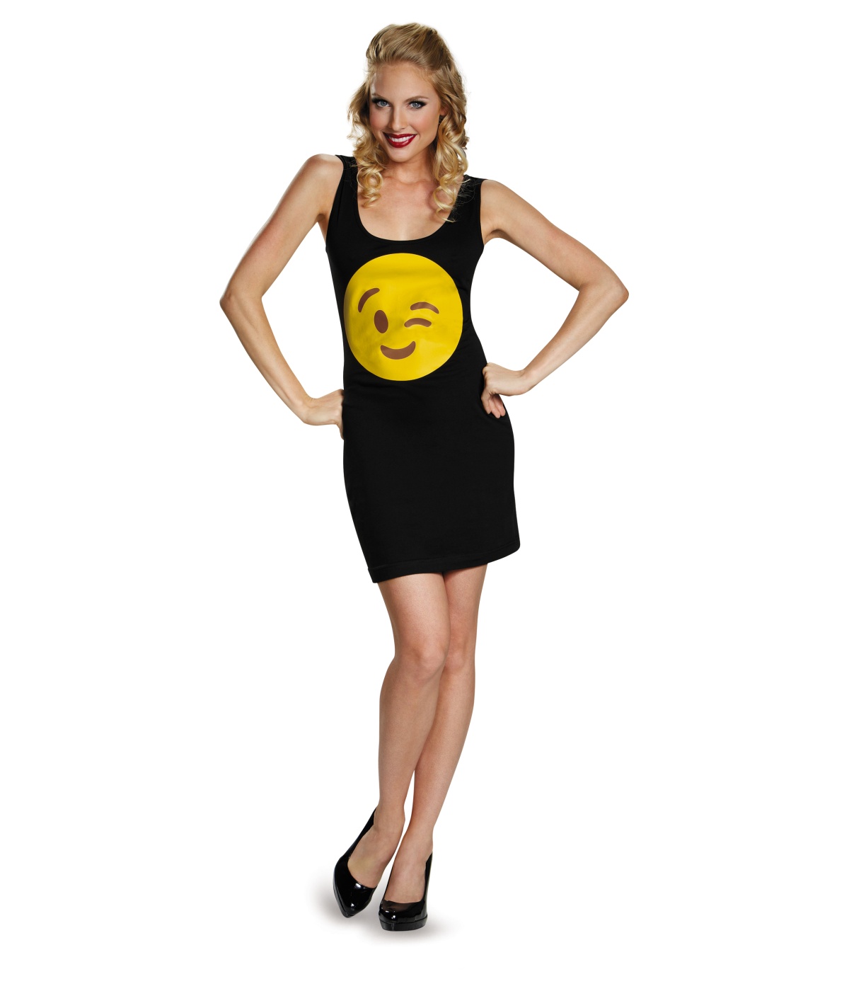  Womens Smile Emoticon Tank Dress