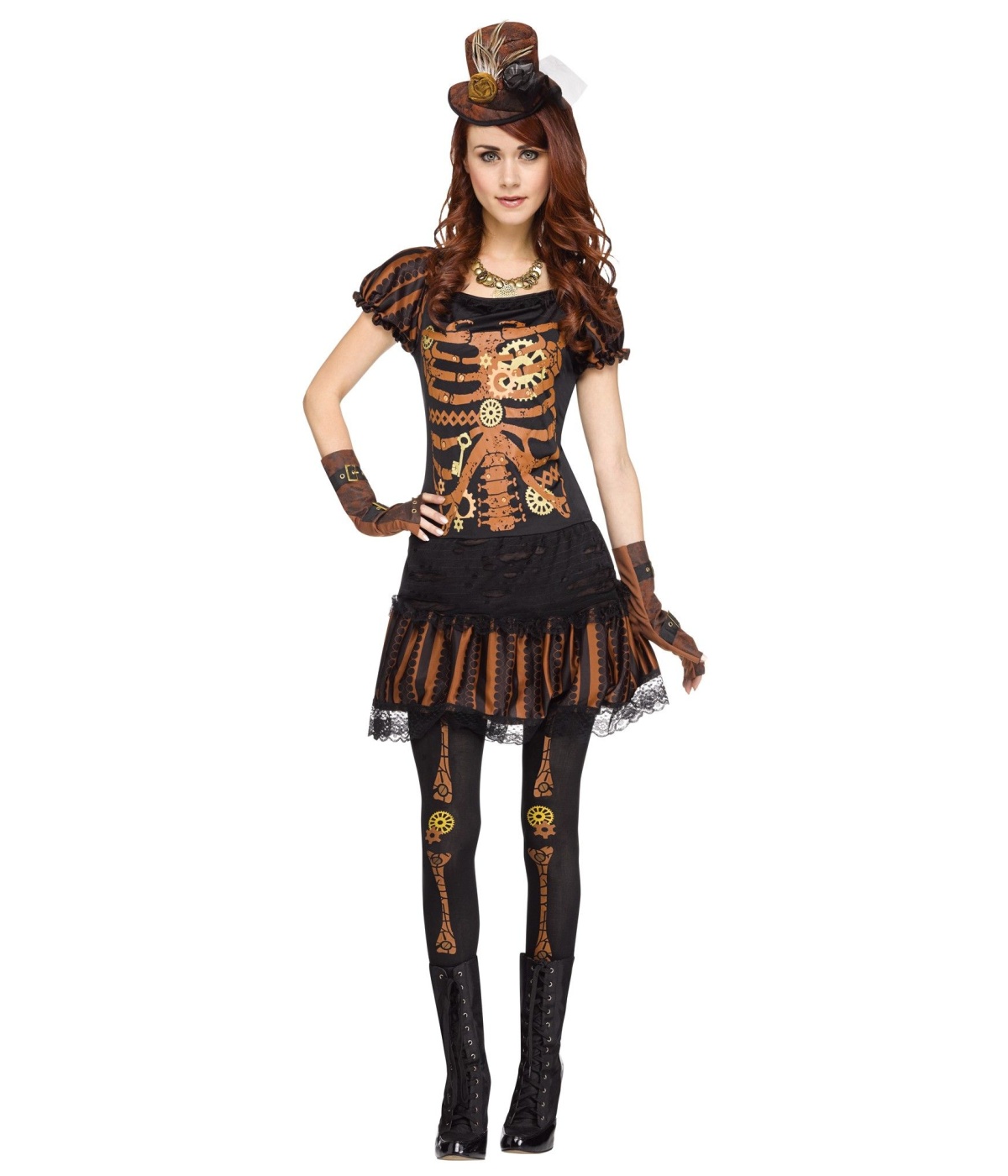  Womens Steampunk Skeleton Costume