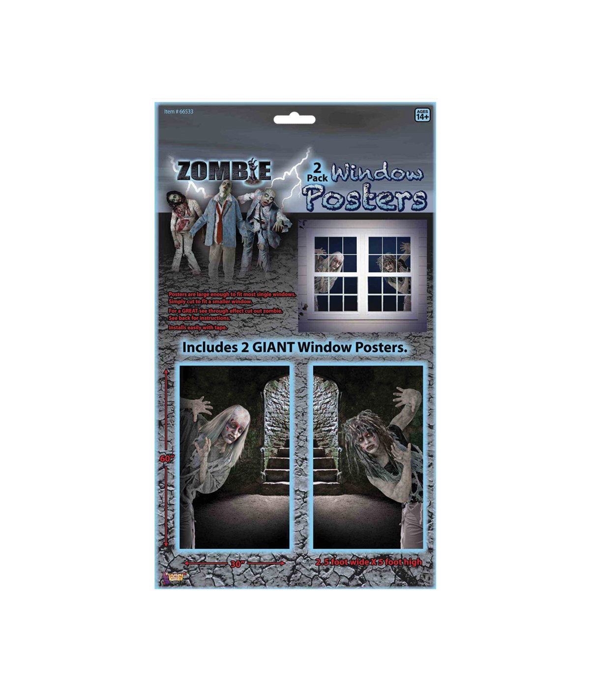  Zombie Window Clings Decoration