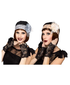 Flapper Cloche and Gloves Set