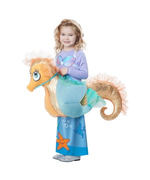 Mermaid Riding a Seahorse Girls Rider Costume