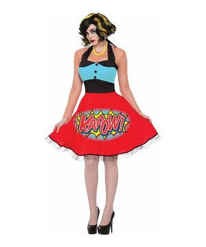 Pop Art Kapow Dress Women Costume
