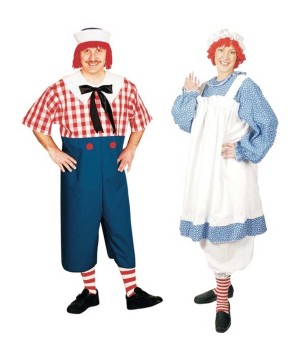 Raggedy Andy and Raggedy Ann plus size Costumes Set