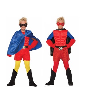 Red and Blue Superhero Boys Costume Set - Superhero Costumes