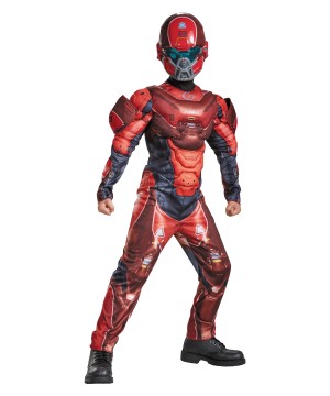 Halo Red Spartan Muscle Boys Costume