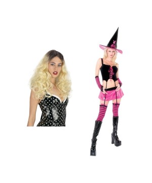 Sexy Hipster Witch and Wig Women Costume Set