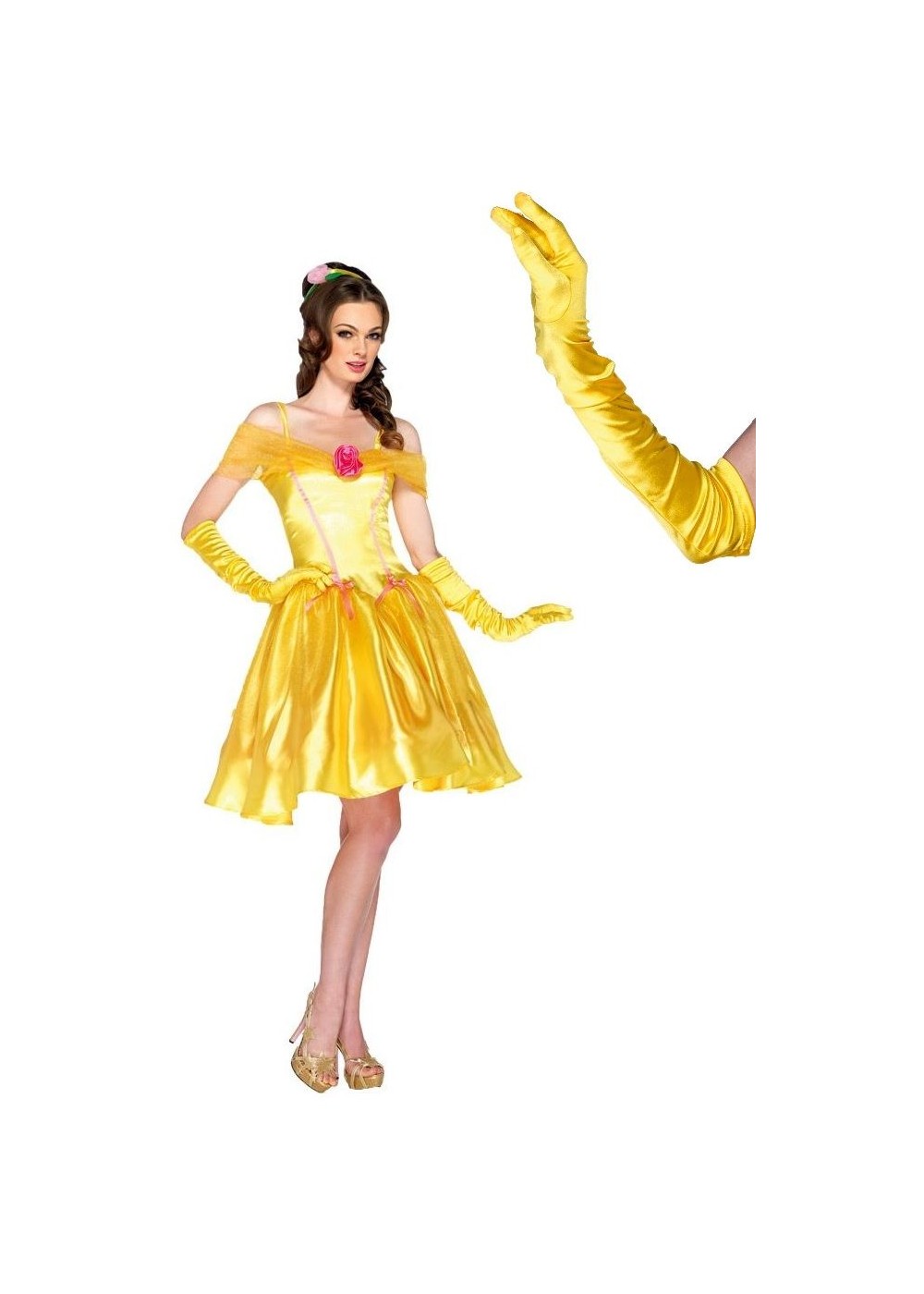 Belle Princess Women Costume And Gloves Set