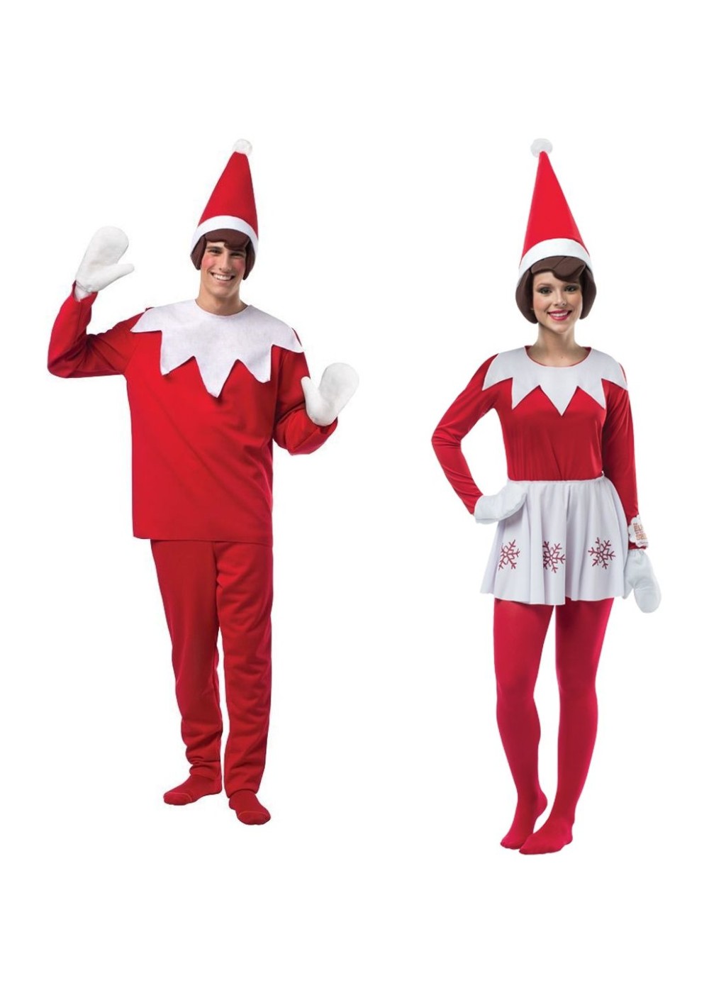 Christmas Elf on a Shelf Men and Women Couples Costume Set Holiday Costumes