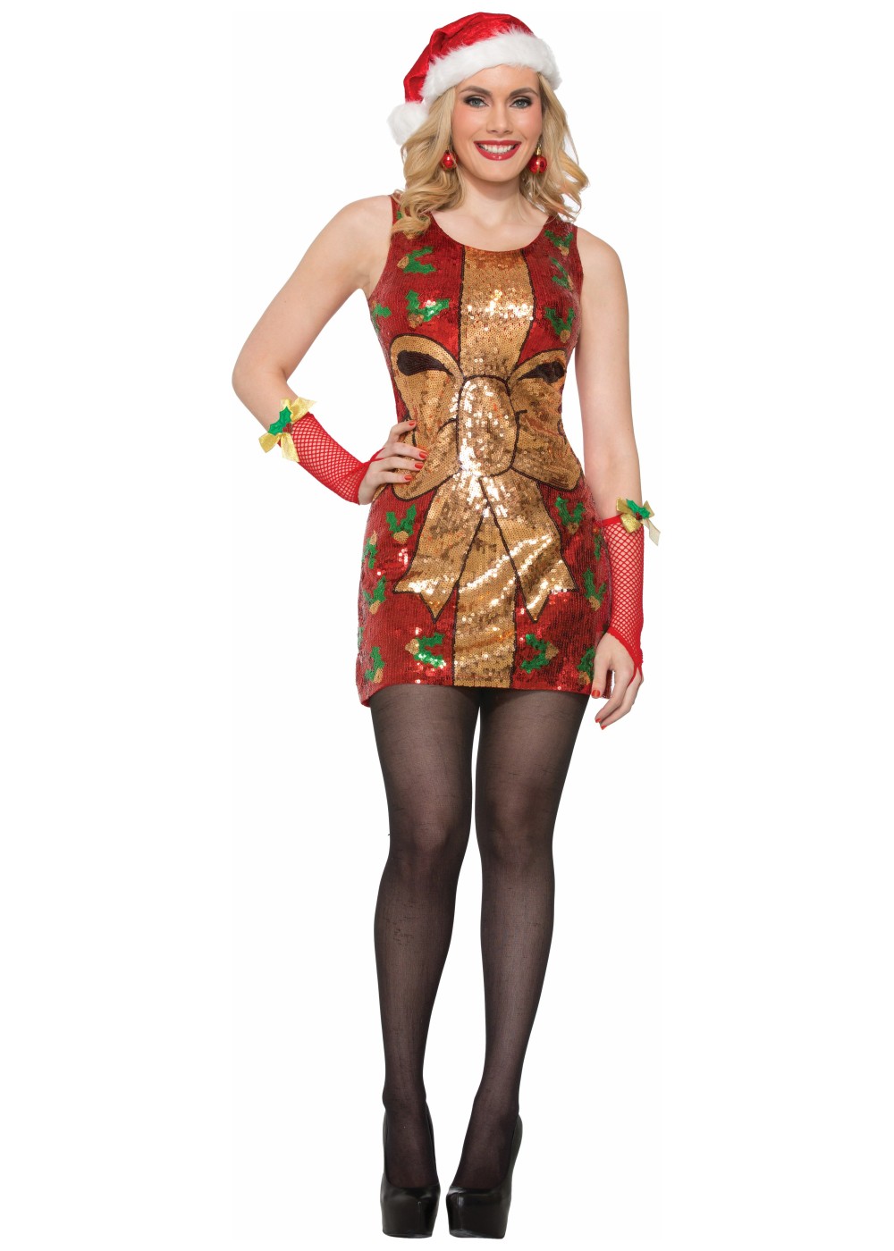 Christmas Present Sequin Women Dress - Christmas Costumes