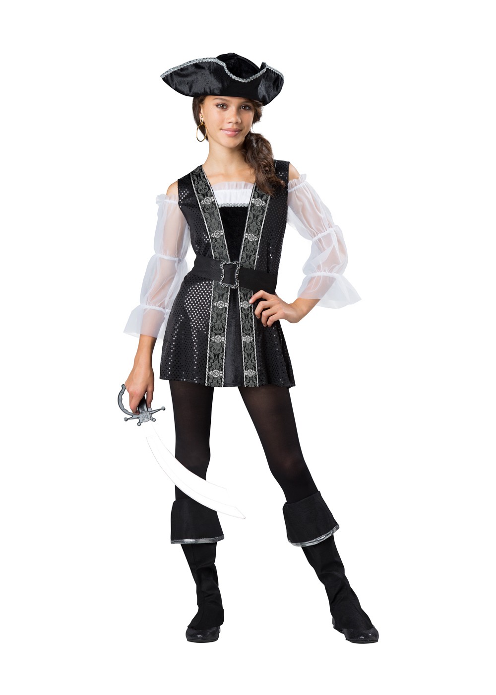 Kids Dark Pirate Tween Girls Costume