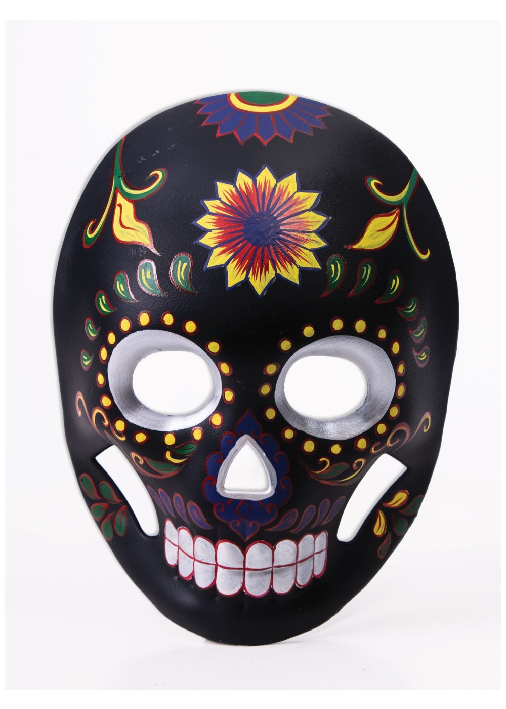 Day Of The Dead Mask Black Flower Skull