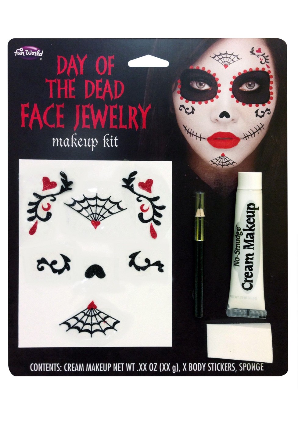 Day of the Dead Face Jewelry Makeup Kit - Accessories