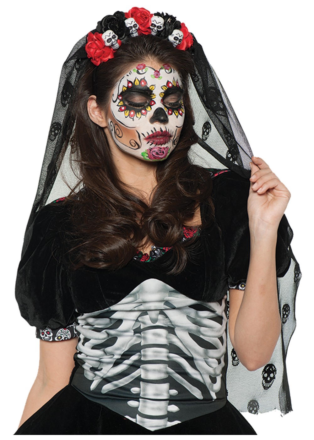 Day Of The Dead Mantilla For Women