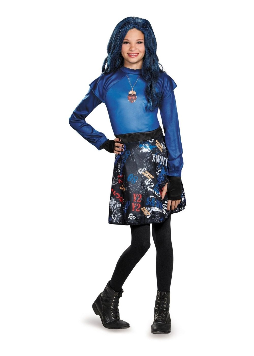 Descendants Evie Girls Costume and Wig Set Disney Costumes