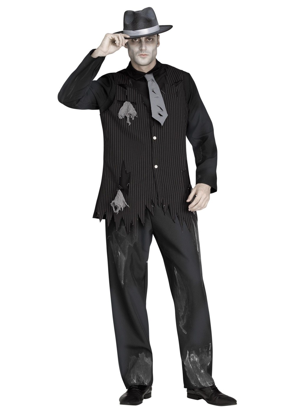 Ghostly Gangster Men Costume - Scary Costumes