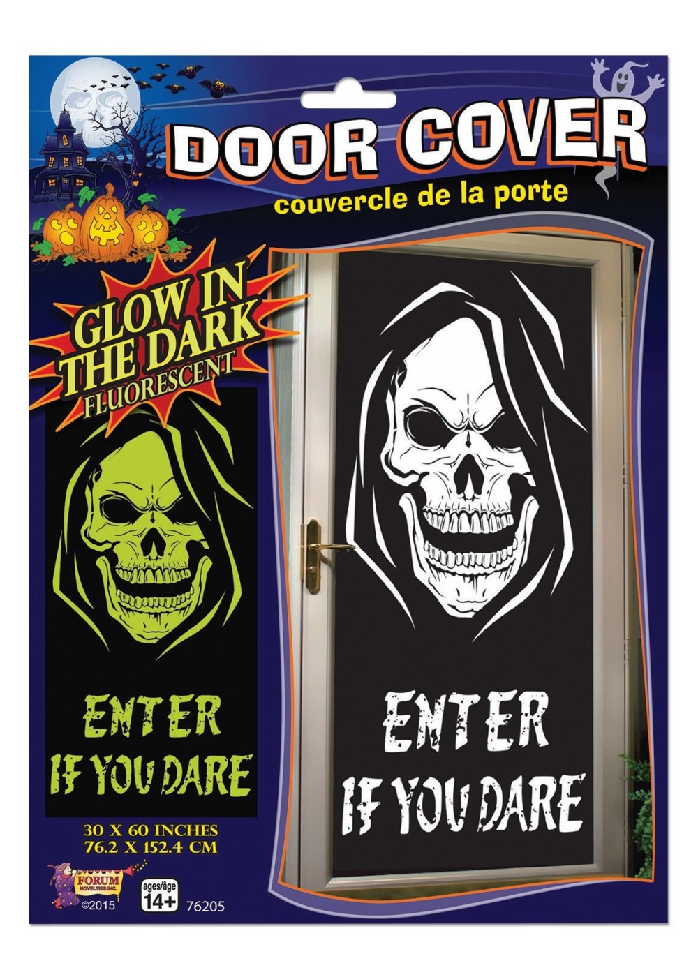 Glow In The Dark Door Poster Skull