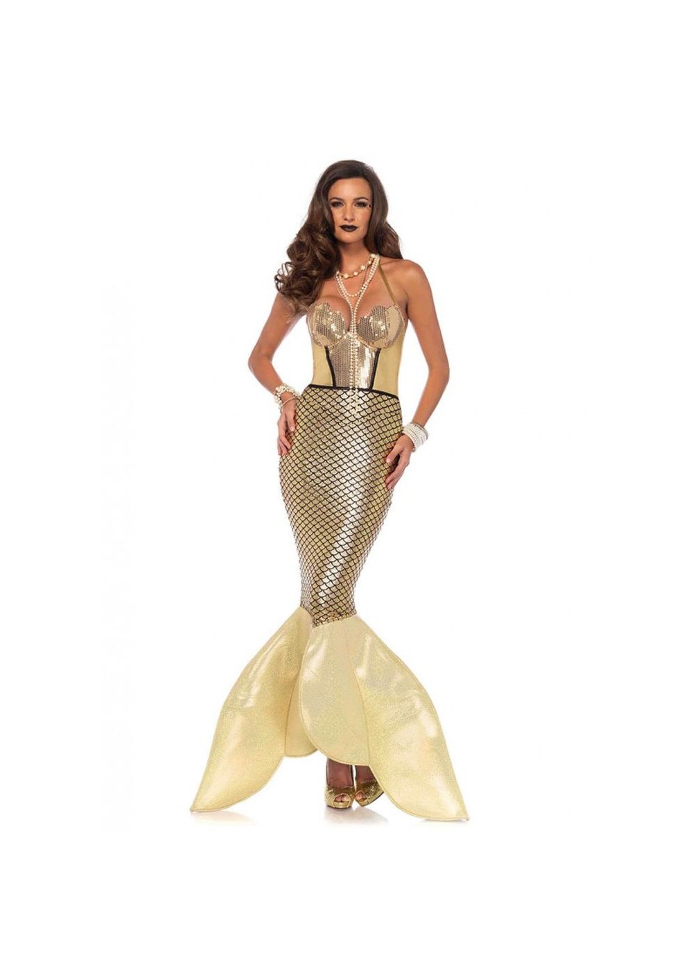Golden Glimmer Mermaid Women Costume