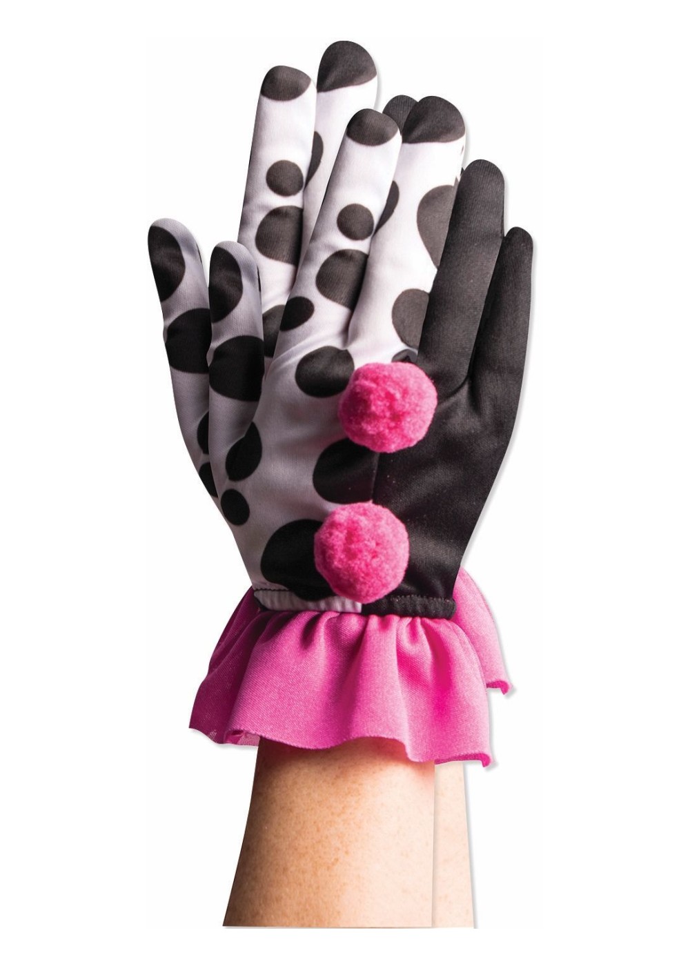 Harlequin Clown Ruffle Short Gloves