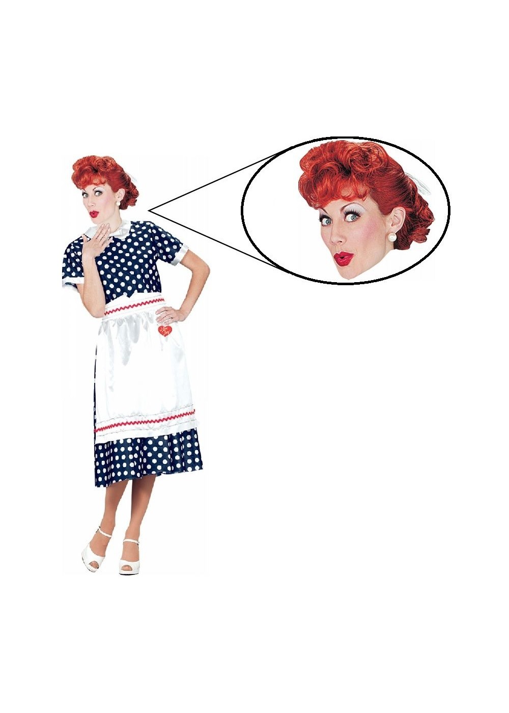 I Love Lucy Women Costume And Wig Set