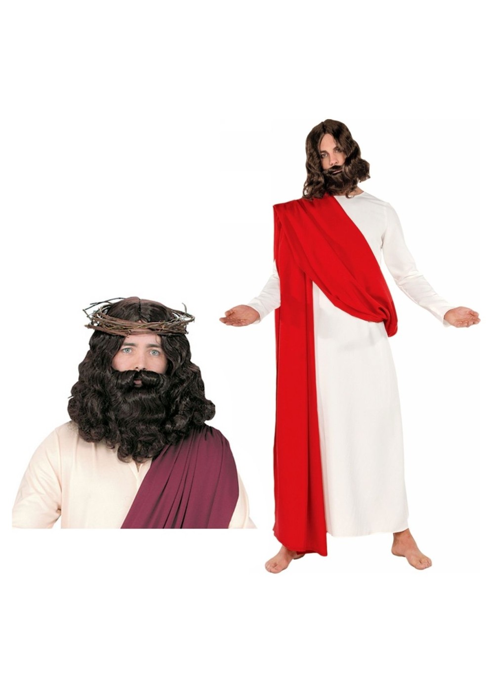 Jesus Men Costume Wig And Beard Set