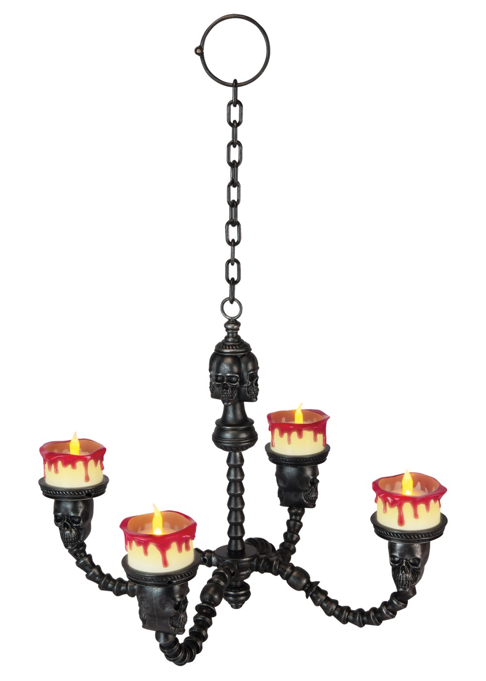 Lighted Black Skeleton Chandelier